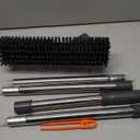 Floor Scrub Brush with Long Handle, 3 in 1 Scrape and Heavy-Duty Stiff Bristle Scrubber Brush for Cleaning Shower Bathroom, Patio, Pool, Garage, Kitchen, Wall and Deck (Gray, 1 Pack)