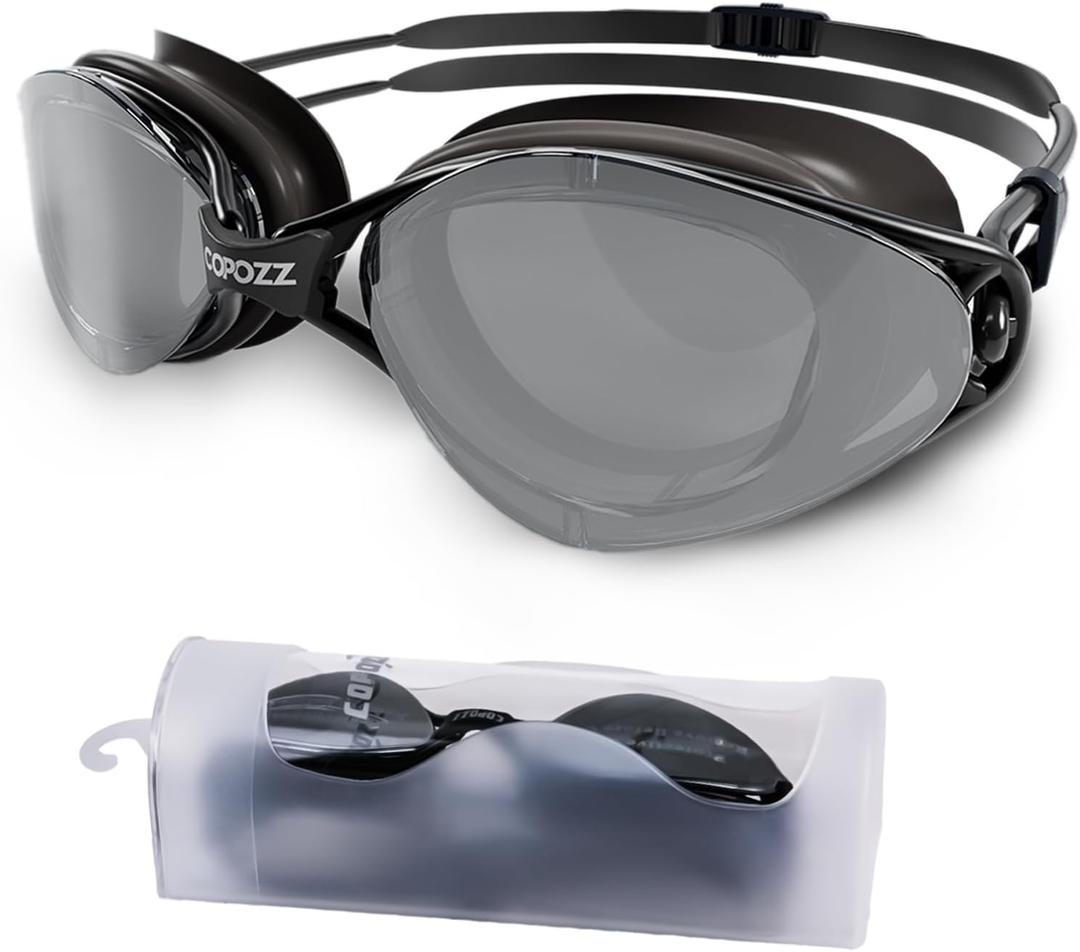 COPOZZ S3 Swim Goggles for Adult, Swimming Goggles Clear Vision Anti Fog UV400 Protection No Leaking for Men Women Youth