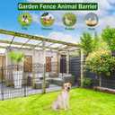 No Dig Decorative Garden Fence 6 Panel with Gate - 36in H x 12.1 ft L, Tall Animal Barrier for Dogs Rabbits, Rustproof Metal Wire Panels for Yard, Patio, and Outdoor Border Use