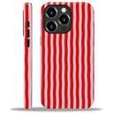 ilikediy for iPhone 15 Pro Case,HL2 Red Stripes Hybrid 2 Layer Hard Shell Silicone Protective Pattern Design Case