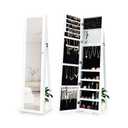 Standing Lockable Jewelry Storage Organizer with Full-Length Mirror