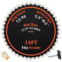 Doyuee Trampoline Mat Replacement 14FT,Fits 14FT Steel Frame with 72 Pieces Rings,Fits 5.3"-5.7" Springs,Mat Diameter(150.8in/12.56ft),Excluding Springs and Frame
