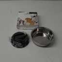 2-in-1 Metal Dog Bowl with Slow Feeder Insert, Stainless Steel Dog Bowls Food Grade 304, Water Food Bowl with Anti-Slip Silicone Base for Small, Medium, Large Dogs (Black)