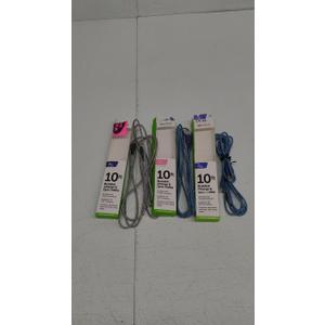 Set 3 Pack CELLCandy 10ft USB-A to 8-Pin Braided Charge & Sync Cable