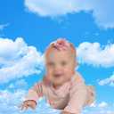 XLL 10x8FT Fabric Blue Sky White Clouds Theme Photography Backdrops Clear Sky Kids Birthday Party Banner Newborn Baby Shower Photo Background Wedding Party Decor Studio Props
