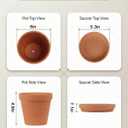 Riseuvo 6 Inch Terracotta Pots with Saucers 4 Pack Medium Clay Flower Pots with Drainage HoleClay Pot for Succulents, Cactus and Indoor Plants, Wedding Favors