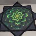 Flow Star Blacklight (UV Reactive) Beginners Spinning Cloth to Sided Print Flow Toy Fingertip Rotating Dapo Star Green (R05-style5)