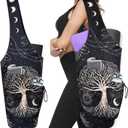 Yoga Mat Bag - Large Opening Long Tote Yoga Mat Carrier Holder Bag with Waterproof Wet Zipper Pocket and Drawstring Water Bottle Pocket - Yoga Bag Fit Most Size Mats (37"x15.5", Tree of Life)