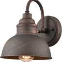 DIRYZON EUL Rustic Gooseneck Wall Sconce Outdoor/Indoor Farmhouse Porch Light 1-Light Barn Bedside Wall Light in Antique Copper Finish for Patio Front Door (1-Pack)