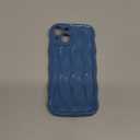 Caseative for iPhone 15 Case,Water Ripple Pattern Curly Wave Frame Soft Compatible with iPhone Case (Blue,iPhone 15)