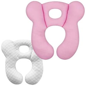 Baby Travel Pillow, Upgrade U-Shape Infant Pillow for Car Seat Pushchair and Stroller, Soft Comfortable Sleep Cushion for Kids Newborn and Toddler -Pink