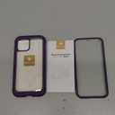 Miracase Glass Series for iPhone 12/12 Pro Case 6.1 inch, Upgraded Full-Body Rugged Phone Bumper Case Cover with Built-in 9H Tempered Glass Screen Protector and Camera Protector, Purple