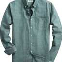 Mens Oxford Shirts Long Sleeve Slim Fit Lightweight Casual Button Down Shirts with Pocket