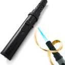 Metal Lighter with Flame Lock Function, Adjustable Flame, Refillable Butane, Sturdy and Windproof, Portable Design, Suitable for Camping Candles and More (Black)