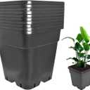 Plant Pots Flower Pot 10-Pack 3 Gallon Planter Nursery Pot Garden Seedling Planters Containers Plastic Injection Molded Pots with Drainage Holes for Outdoor Indoor Plants Vegetables, Black