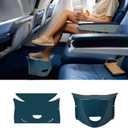 Travel Foot Rest for Airplane,Airplane Foot Rest,Portable Folding Under Desk Foot Stool,Relieves Back & Knee Pain,Comfortable for Long Flights,Cars,Trains,Ultralight Mini (Dark Blue)