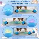 2 x Interactive Cat Toy Ball - Automatic Cat Toys for Indoor Cats with 3 Speeds Rechargeable Cat Toys for Small/Medium/Large Cats to Keep Them Busy (Blue)