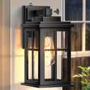 Outdoor Wall Lights Dusk to Dawn, Black Lights for House, Waterproof Exterior Lighting Fixtures, Outdoor Light Fixture with Tempered Glass for House, Porch, Garage, Doorway
