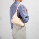 Y2K Moon Bag Women's Crescent Shoulder Bag Retro Handbags Top Handle Patent Leather Cute Small Underarm Bag