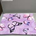 Butterfly Blanket Purple Butterflies Throw Blanket Ultra Soft Flannel Beautiful Butterfly Blanket Gifts for Adults Kids 50"x40"