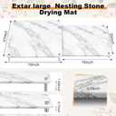 2 Tiers 24"x16" & 20"x16" Large Nesting Stone Dish Drying Mats for Kitchen Counter Absorbent Quick Dry Diatomaceous Earth Mat with Non-slip Feet for Pot Dishes Tableware (Marble Color)