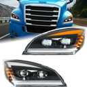 Duolctarms Dual Projector LED DRL (ONLY FOR LED) Upgrade Full LED Headlight Headlamp Assembly Compatible for 2018-2024 Freightliner Cascadia L&R