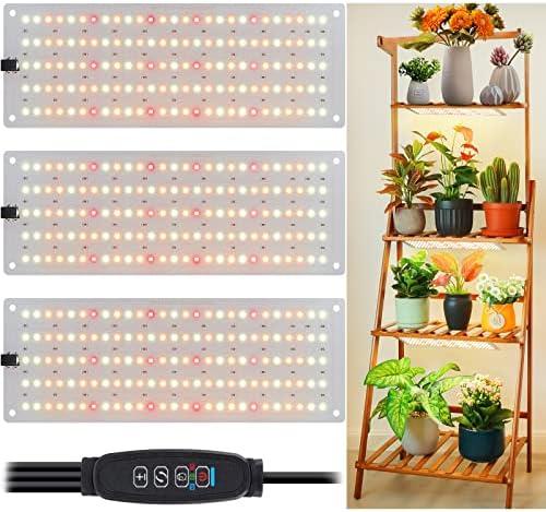 LBW Grow Light, 405 LEDs Full Spectrum Small Grow Lights, 4/8/12H Timer, 3 Lighting Modes, 10 Dimmable Levels, Plant Lamp Strip for Seedlings, Veg, Bloom, 3 Pack
