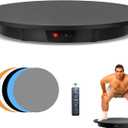 JAYEGT Electric Rotating Display Stand, 350-500 lbs Heavy Load , 360-Degree Motorized Rotating Turntable for Display, Live Streaming, Remote Control + 5 Colors Background (Black/24 Inch/Dual Motors)