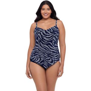 Womens Adjustable Hank Swim Tankini Top with Built-in Bra Support (Blue)
