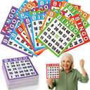 Eersida 200 Pack Jumbo Bingo Cards Set 8" x 9" Reusable Easy to Read Bingo Paper Game Cards Board with Large Numbers Ideal for Seniors, Family Game Night Activities