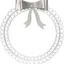 2 Pcs Christmas Photo Holder Display 17" Metal Wreath Xmas Card Holder Display Wall Hanging Decoration with Bow Wire Loop for Greeting Card Picture Insert Holiday Wall Decor(Silver)