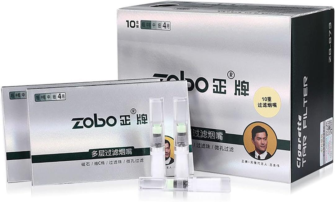 ZOBO Disposable Cigarette Filters, 10 Layer Microporous Multi-Filtering to Reduce Tar and Smoke Stains (100 Per Pack) Stylish Design, Suitable for King, Regular, Slim and Super Slim Size of Cigarettes