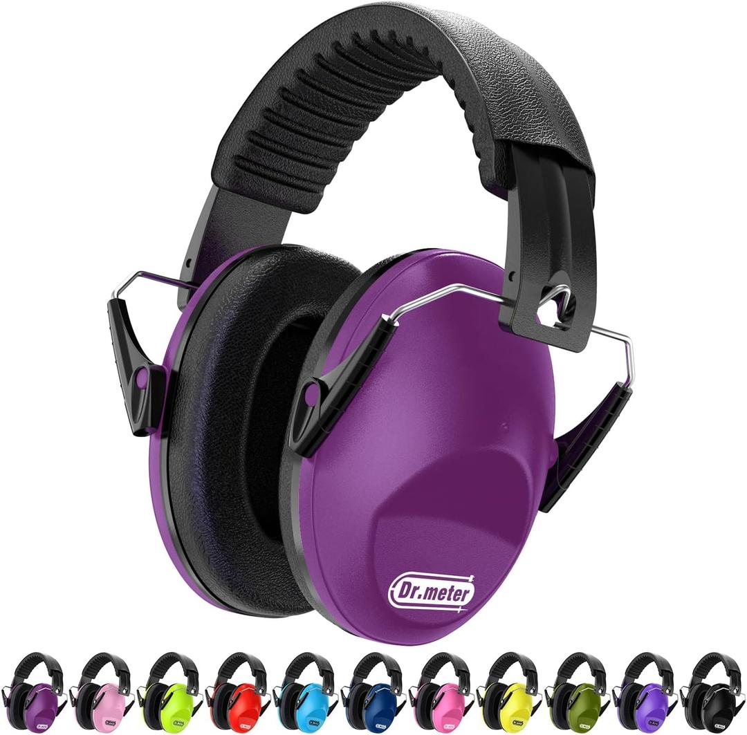 Ear Muffs for Noise Reduction SNR27.4 Kids Ear Protection with Adjustable Headband - Kids Noise Cancelling Headphones for Concerts, Football Game, Fireworks and Air Shows - Dark Purple