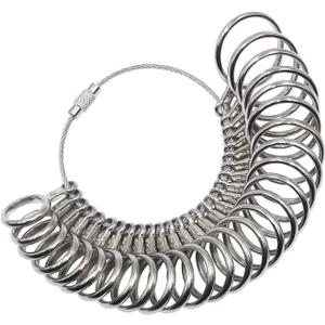 Ring Sizer Measuring Tool Set Metal Finger Sizing Gauge Rings Measurement Tool for Women Men US Size 0-13 with Half Size