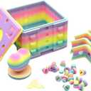 2-in-1 3D Printed Puzzle Gift Box Set - Interactive Mystery Box with Screw Challenge & Heart-Shaped Rose Case - Creative Money/Jewelry Holder for Valentines Day, Anniversary, Birthday Surprise (Pink/Red)