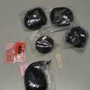 HMD 5 Pieces Messy Hair Bun Hairpiece Tousled Updo for Women Hair Extension Ponytail Scrunchies with Elastic Rubber Band Long Updo Messy Hairpiece Hair Accessories Set for Women 1B (Black)