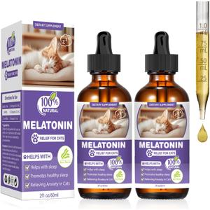 Cat Melatonin, Melatonin for Cats, Cat Tranquilizer to Anxiety Relief for Feline and Stressful Emotions in Kitten, Cats Sleep Aid to Promote Relaxation and Entry into Sleep in Kitten