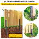 Heavy Duty Steel Repair Stakes, Anchor Ground Spike, for Repair Tilted/Broken Wood Fence Post (2 Pack/Black