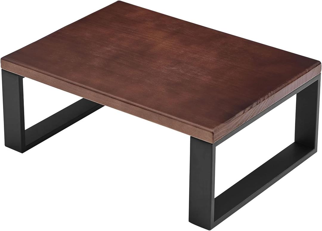 Solid Wooden Step Stool for Adults Seniors Non-Slip, Heavy Duty Bed Steps for High Beds with 500 LBS Capacity, Portable Bedside Step Stool Easy Assembly (Dark Walnut)