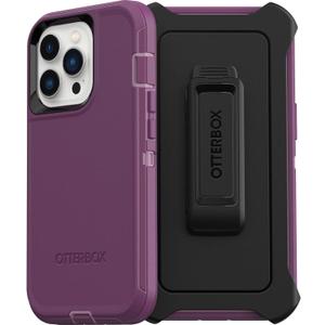 OtterBox iPhone 13 Pro (ONLY) Defender Series Case - Happy Purple, Rugged & Durable, with Port Protection, Includes Holster Clip Kickstand