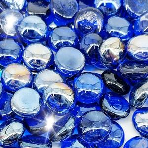 19 Pound Fire Glass Beads for Fire Pit 1/2 inch Tempered Glass Rocks Cobalt Blue