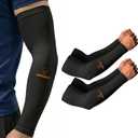 ARMORAY Arm Sleeves for Men and Women - UV Sun Protection Cooling Compression - Tattoo Cover Up Sleeve for Daily Wear & Work (Black)