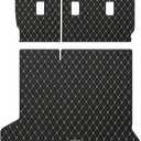 Trunk Liner & Backrest Mat for 2019-2024 2025 Cadillac XT4 - Custom Fit PU Leather Cargo Liner and Rear Backrest Protector- All Weather Anti-Slip Waterproof Easy to Clean Cargo Mats