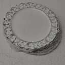13" Antique White Charger Plates, Set of 6 Plastic Textured Chargers for Dinner Plates with Embossed Rim, Table Décor, Party, Wedding, Holiday