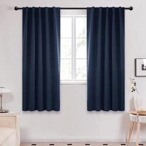 Deconovo Blackout Curtains  Room Darkening, Noise-Reducing, Thermal Insulated  Energy-Efficient Window Treatment for Bedroom, Living Room & Home Office  2 Panels, Navy Blue, 42W x 72L Inch