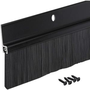 Brush Sweep Door Sweep with Black 1 1/2" Brush (Black, 3 FT)