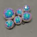 Roowest 36 Pcs Iridescent Disco Ornament Mirror Disco Ball Decoration Hanging Reflective 70s Cake Topper for Wedding Birthday Dance Music Festival Party Decoration