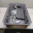 Stainless Steel Litter Box with Lid, 135 Flip-Top Extra Large Cat Litter Pan, Enclosed Metal Litter Box with Litter Scoop & Filter Pedal, Odor Free, Front & Top Dual Entry (Dark Gray)
