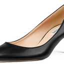 JOY IN LOVE Women's Shoes Low Heels Pointy Toe Kitten Heel Daily Pumps Black Matte 7 US