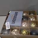 16PCS Christmas Balls Ornaments - 2.36in Black and Gold Christmas Tree Decorations, Shatterproof Hanging Balls for Christmas Xmas Tree Holiday Wreath Decor (Black & Gold)